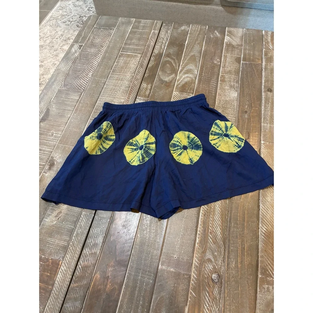 Elan Blue Tie‎ Dye Print Drawstring Waist Beach, Cozy Shorts Women's Size M